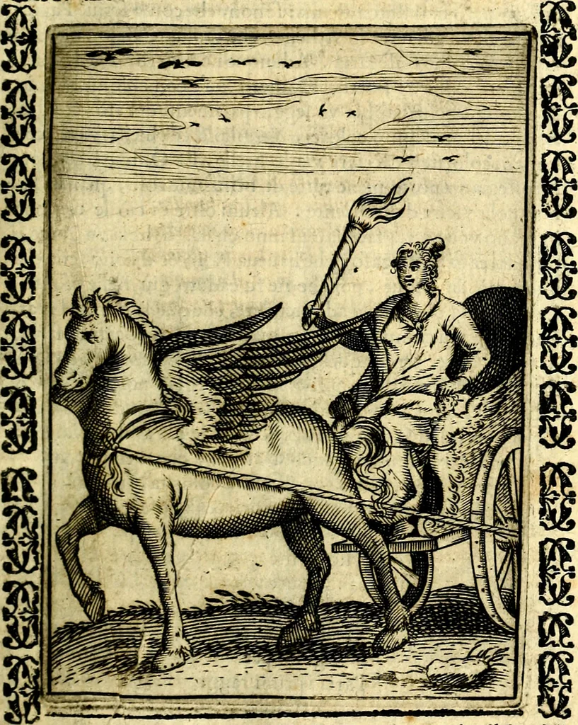 An illustration from Le imagini dei degli antichi, 1608, leaf 136