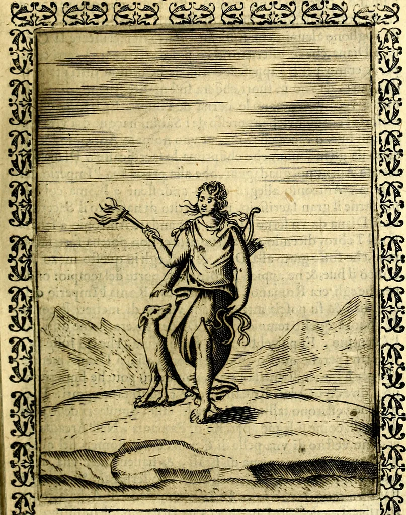 An illustration from Le imagini dei degli antichi, 1608, leaf 142