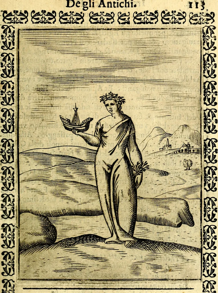 An illustration from Le imagini dei degli antichi, 1608, leaf 158