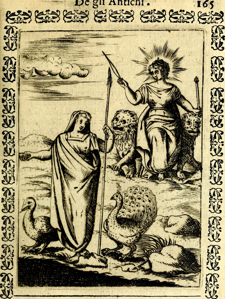 An illustration from Le imagini dei degli antichi, 1608, leaf 210