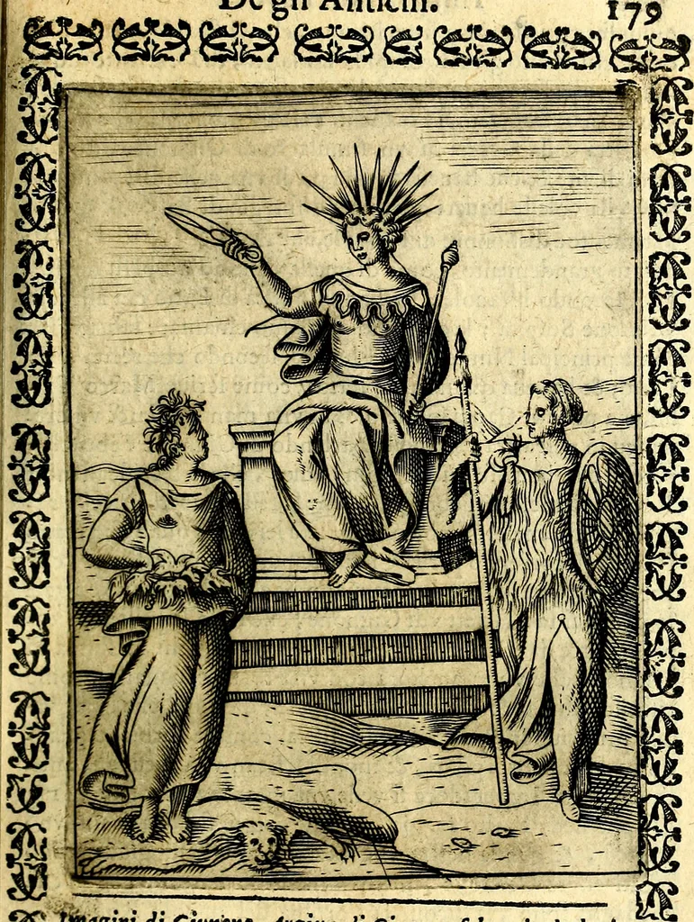 An illustration from Le imagini dei degli antichi, 1608, leaf 224