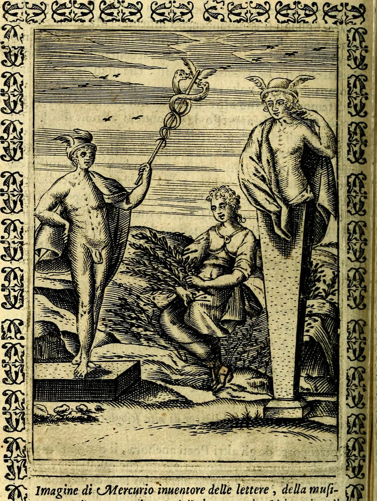 An illustration from Le imagini dei degli antichi, 1608, leaf 345