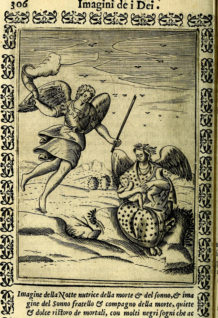 An illustration from Le imagini dei degli antichi, 1608, leaf 351