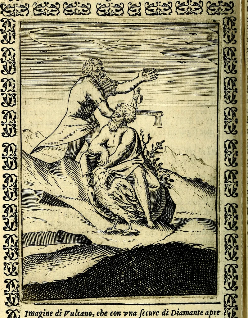 An illustration from Le imagini dei degli antichi, 1608, leaf 375
