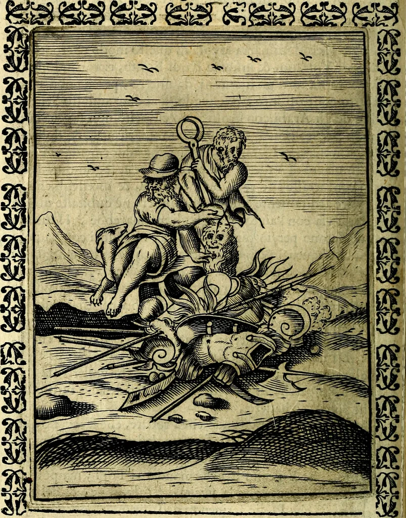 An illustration from Le imagini dei degli antichi, 1608, leaf 405