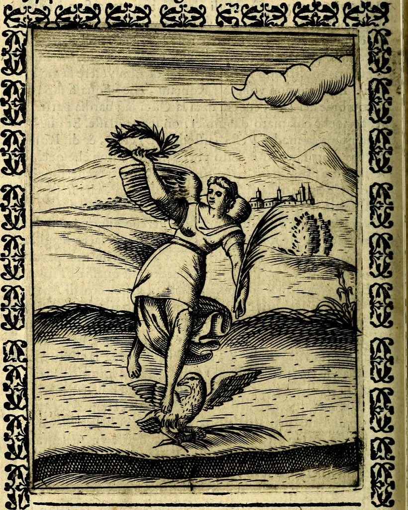 An illustration from Le imagini dei degli antichi, 1608, leaf 419
