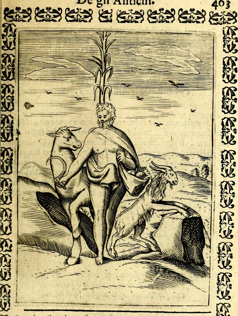 An illustration from Le imagini dei degli antichi, 1608, leaf 454
