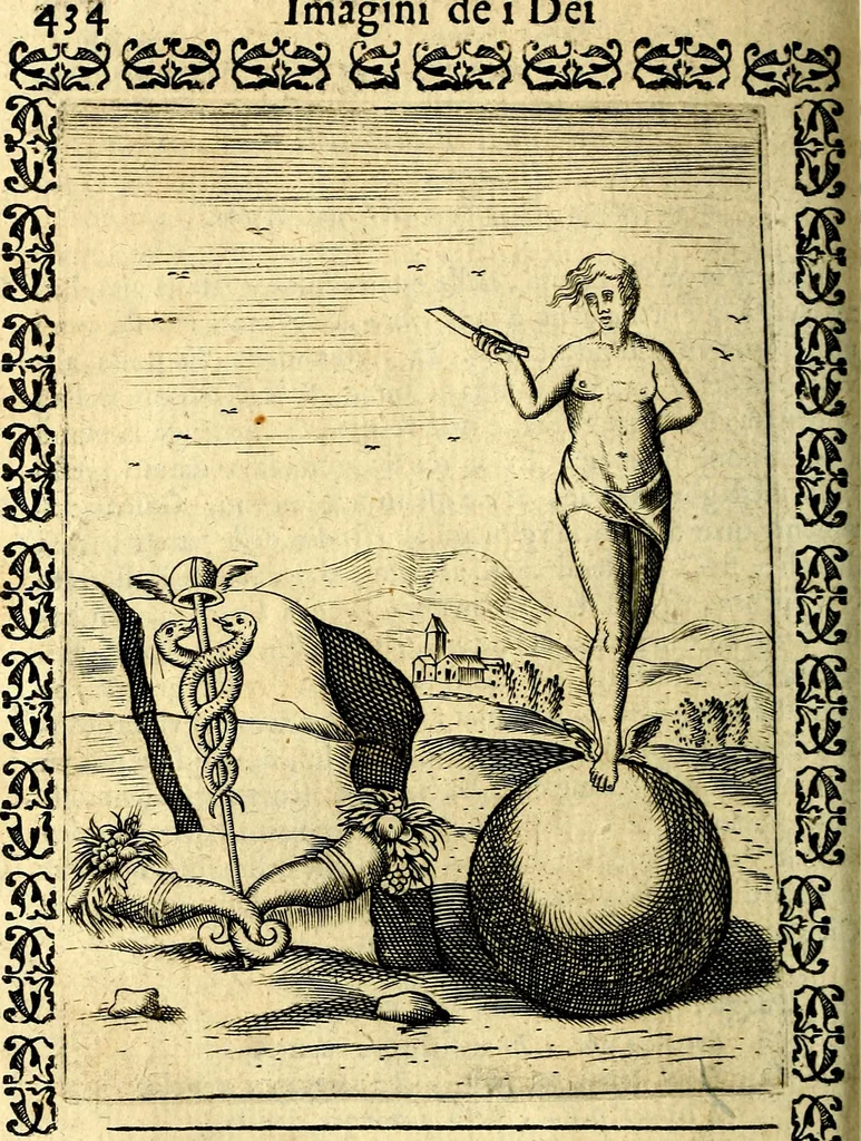 An illustration from Le imagini dei degli antichi, 1608, leaf 487