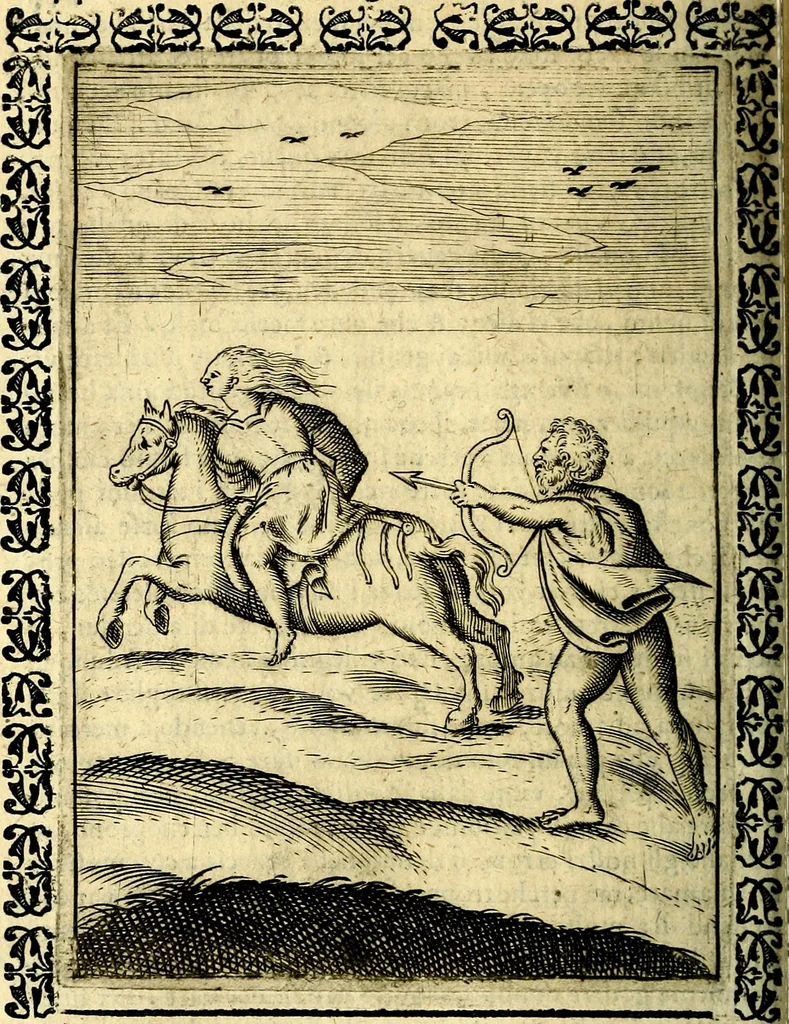 An illustration from Le imagini dei degli antichi, 1608, leaf 495