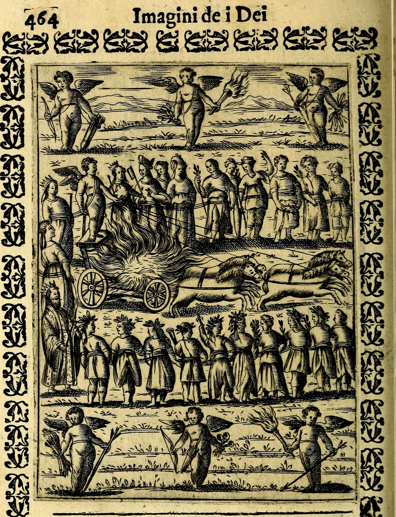 An illustration from Le imagini dei degli antichi, 1608, leaf 517