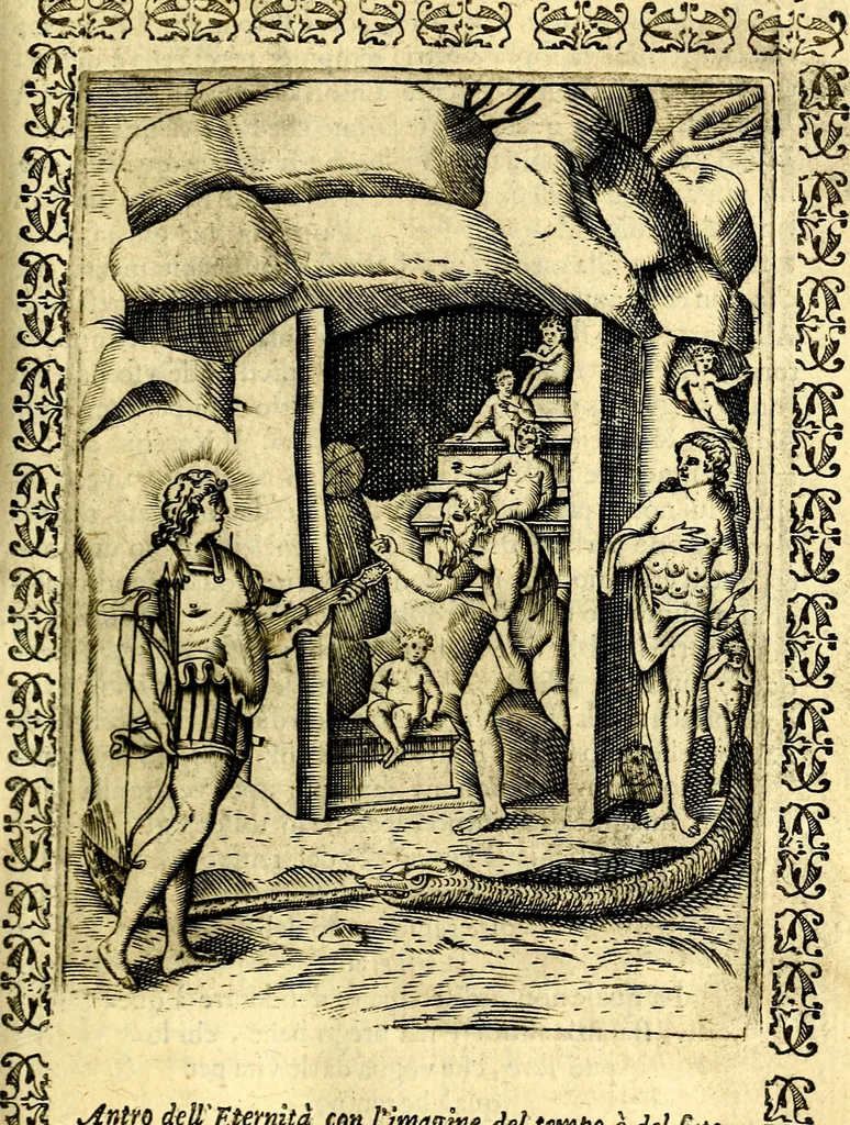 An illustration from Le imagini dei degli antichi, 1608, leaf 68