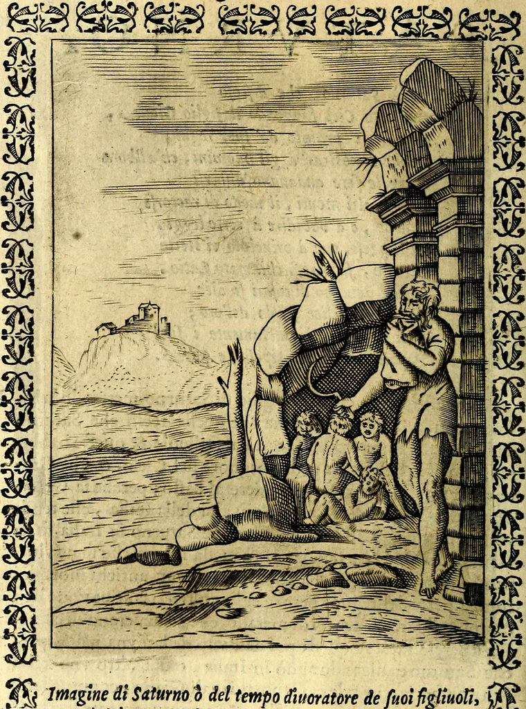 An illustration from Le imagini dei degli antichi, 1608, leaf 71