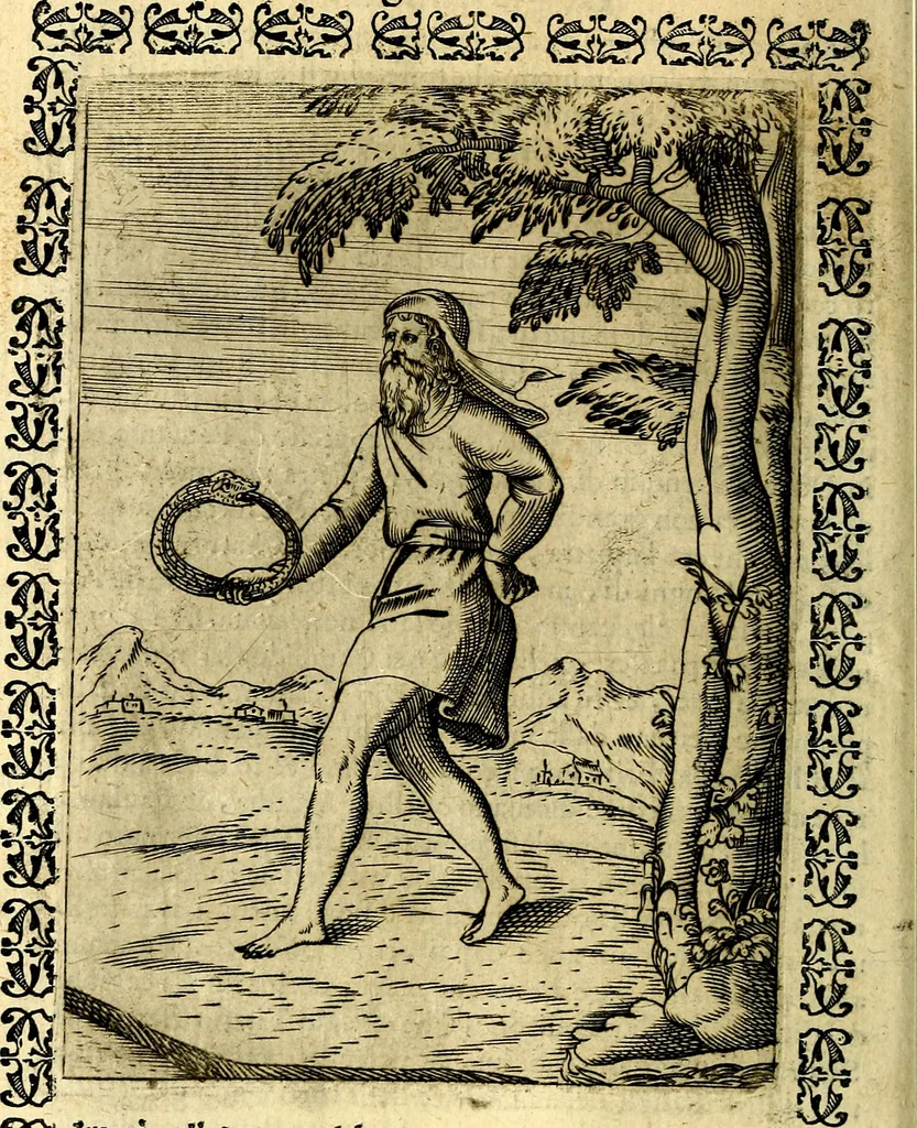 An illustration from Le imagini dei degli antichi, 1608, leaf 75