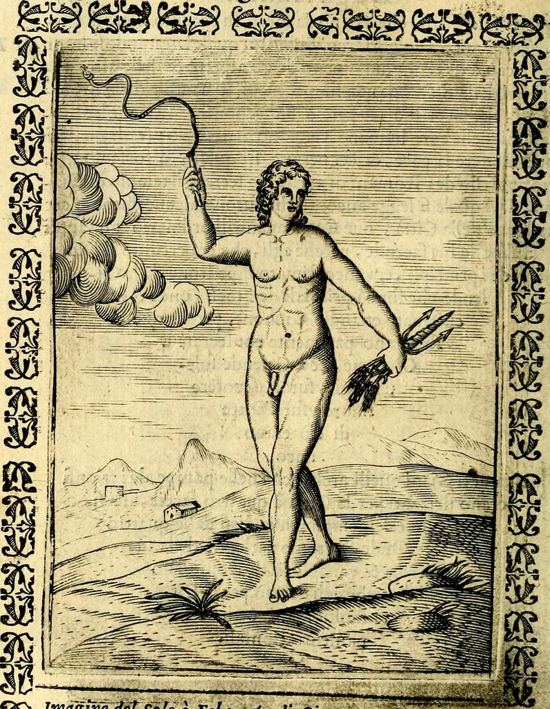 An illustration from Le imagini dei degli antichi, 1608, leaf 91