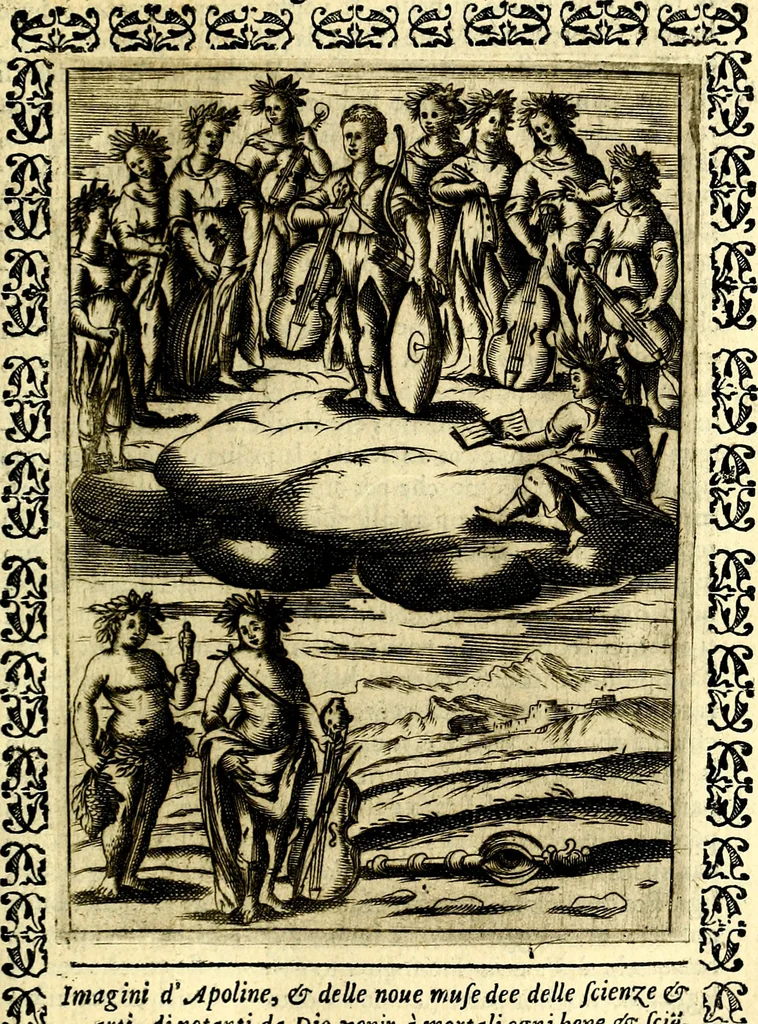 An illustration from Le imagini dei degli antichi, 1608, leaf 96