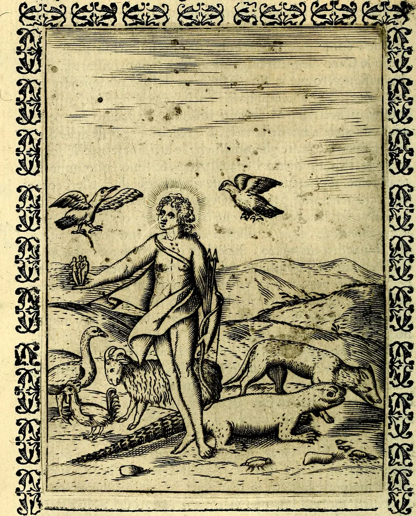 An illustration from Le imagini dei degli antichi, 1608, leaf 99