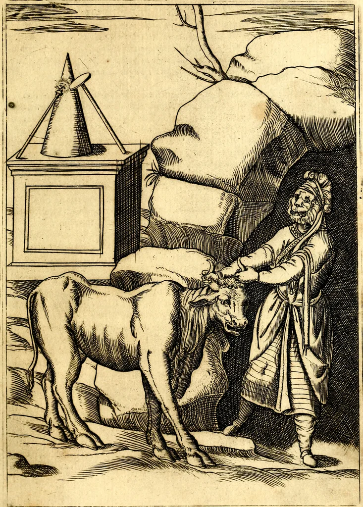 An illustration from Le imagini de i dei de gli antichi : nelle qvali si contengono gl' idoli, i riti, le cerimonie, & altre cose appartenenti alla religione de gli antichi, 1592, leaf 100