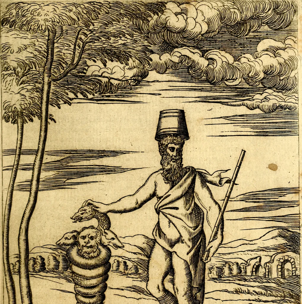 An illustration from Le imagini de i dei de gli antichi : nelle qvali si contengono gl' idoli, i riti, le cerimonie, & altre cose appartenenti alla religione de gli antichi, 1592, leaf 108