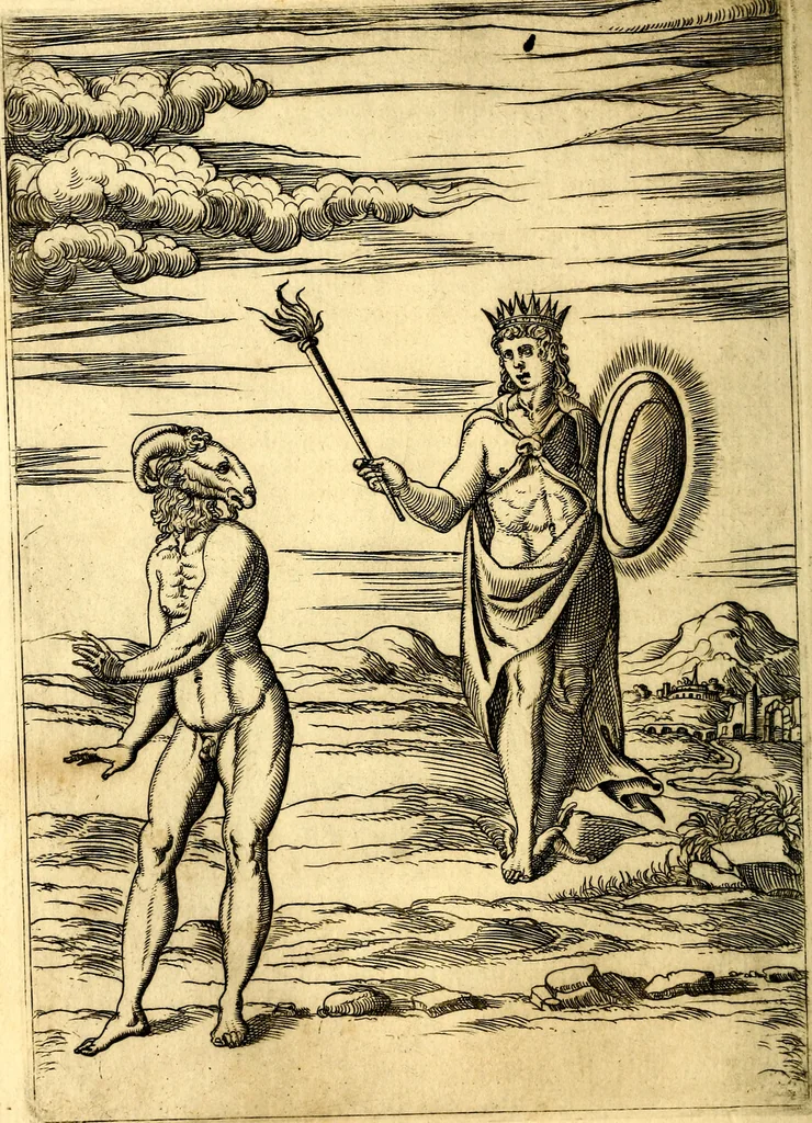 An illustration from Le imagini de i dei de gli antichi : nelle qvali si contengono gl' idoli, i riti, le cerimonie, & altre cose appartenenti alla religione de gli antichi, 1592, leaf 121