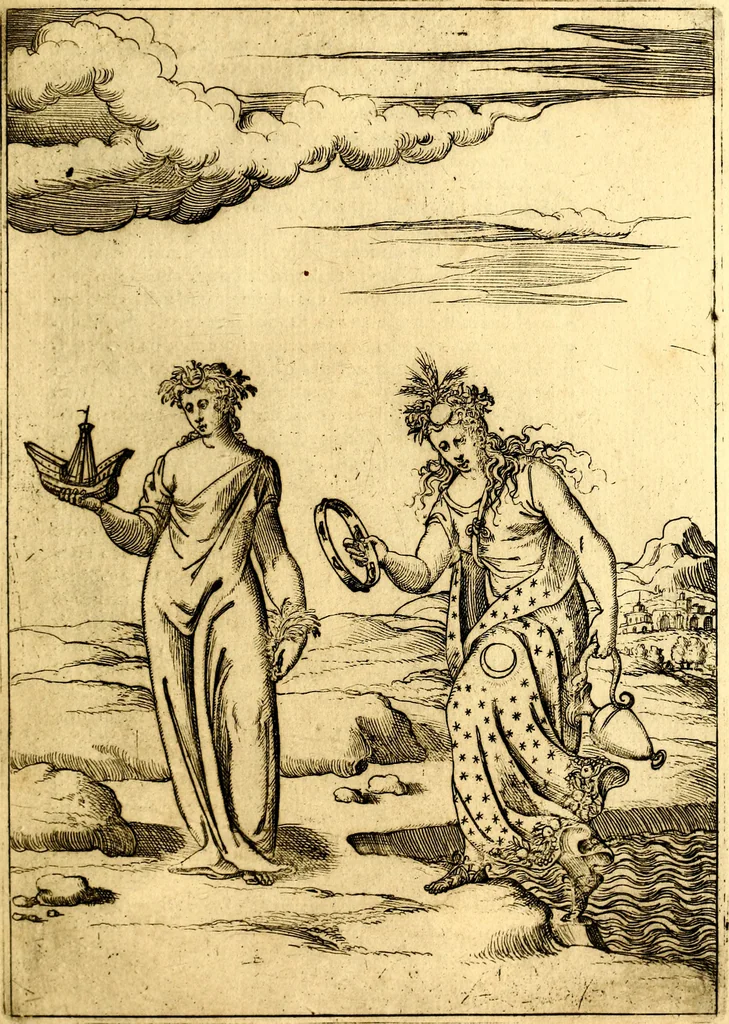 An illustration from Le imagini de i dei de gli antichi : nelle qvali si contengono gl' idoli, i riti, le cerimonie, & altre cose appartenenti alla religione de gli antichi, 1592, leaf 140