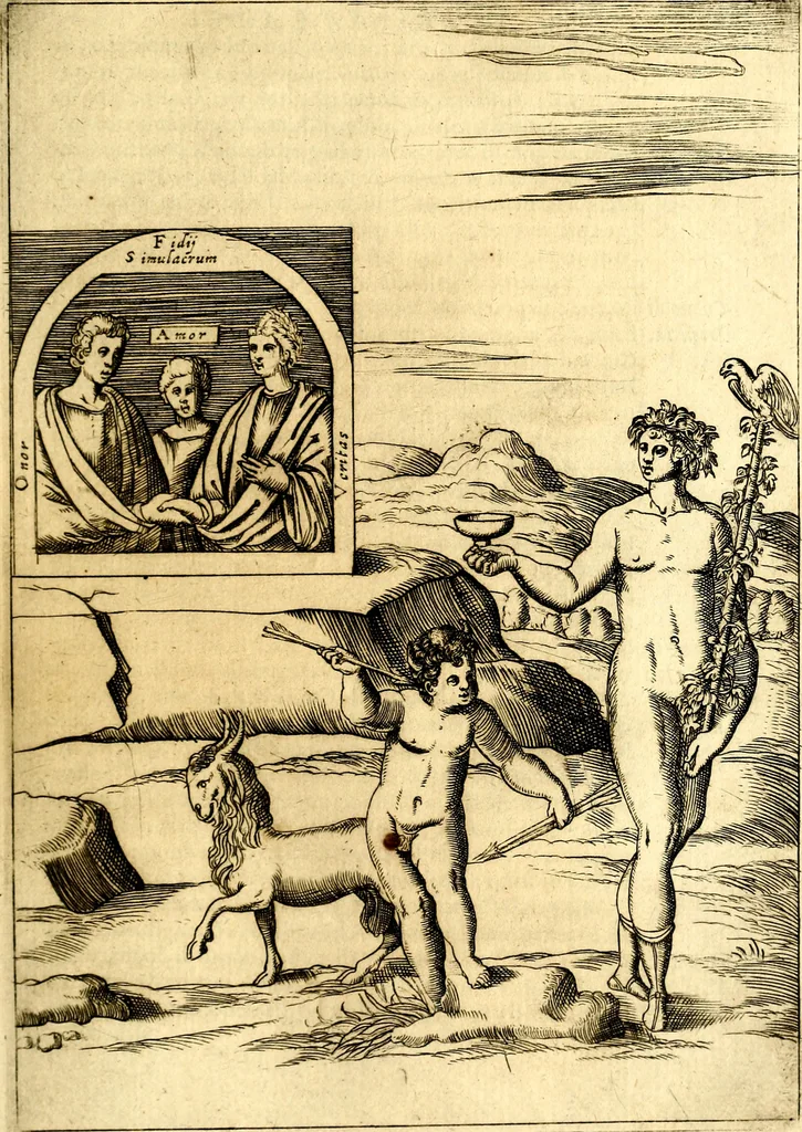 An illustration from Le imagini de i dei de gli antichi : nelle qvali si contengono gl' idoli, i riti, le cerimonie, & altre cose appartenenti alla religione de gli antichi, 1592, leaf 170