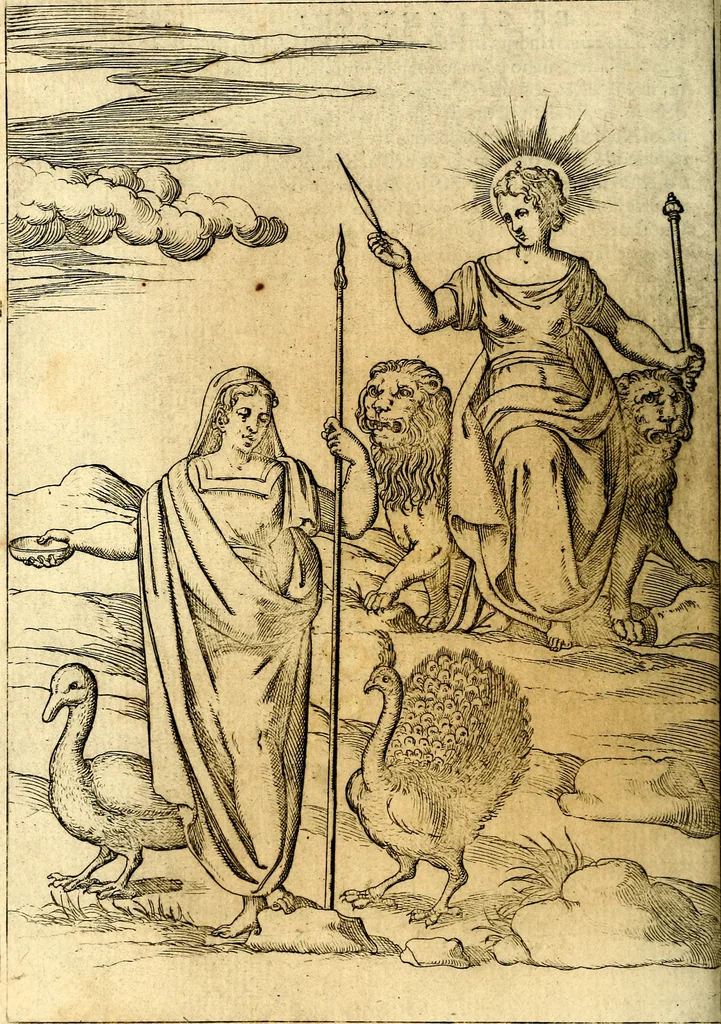 An illustration from Le imagini de i dei de gli antichi : nelle qvali si contengono gl' idoli, i riti, le cerimonie, & altre cose appartenenti alla religione de gli antichi, 1592, leaf 187