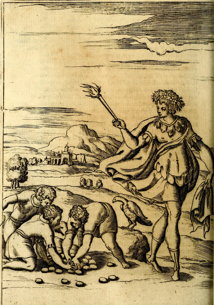 An illustration from Le imagini de i dei de gli antichi : nelle qvali si contengono gl' idoli, i riti, le cerimonie, & altre cose appartenenti alla religione de gli antichi, 1592, leaf 207