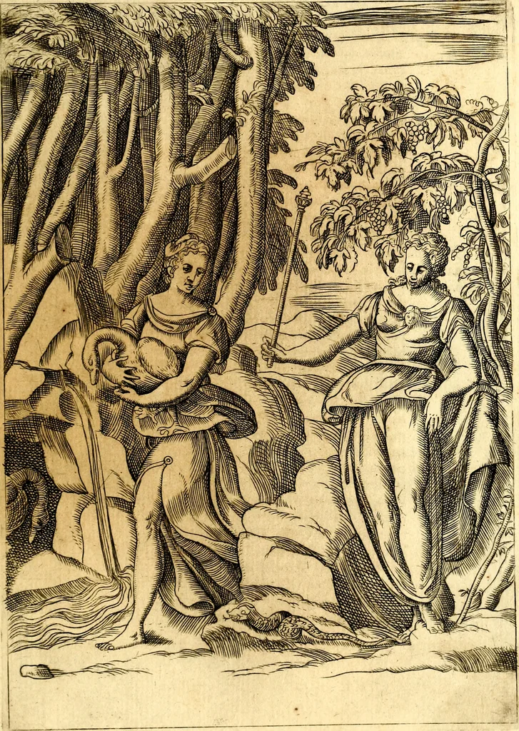 An illustration from Le imagini de i dei de gli antichi : nelle qvali si contengono gl' idoli, i riti, le cerimonie, & altre cose appartenenti alla religione de gli antichi, 1592, leaf 238