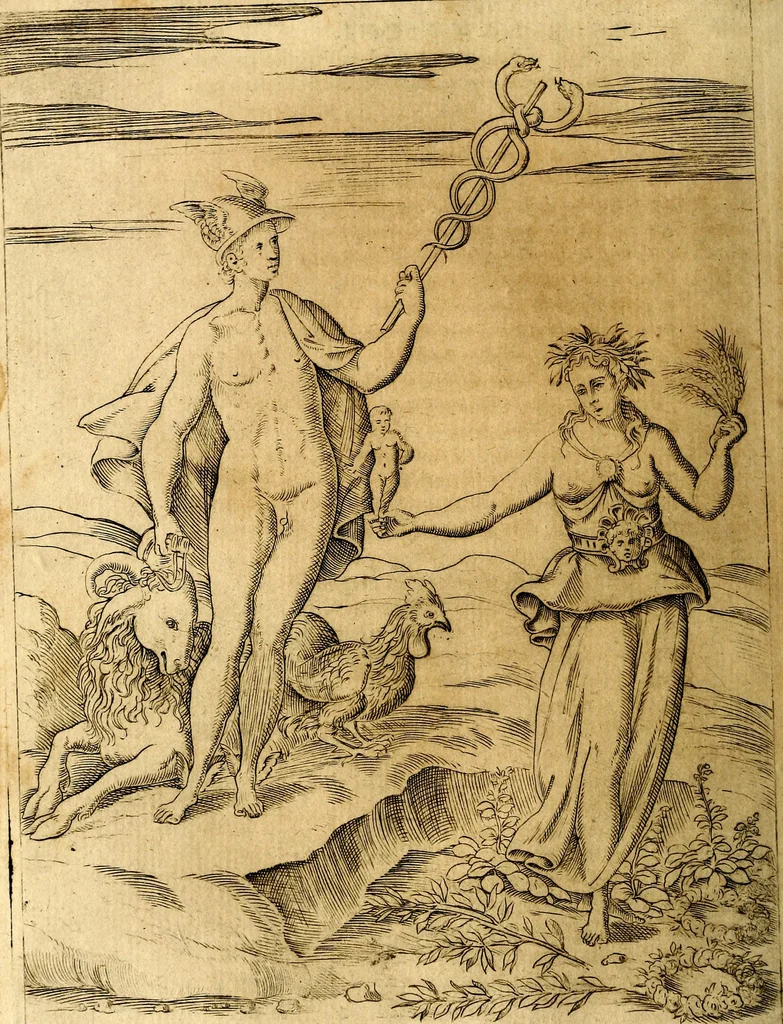 An illustration from Le imagini de i dei de gli antichi : nelle qvali si contengono gl' idoli, i riti, le cerimonie, & altre cose appartenenti alla religione de gli antichi, 1592, leaf 299