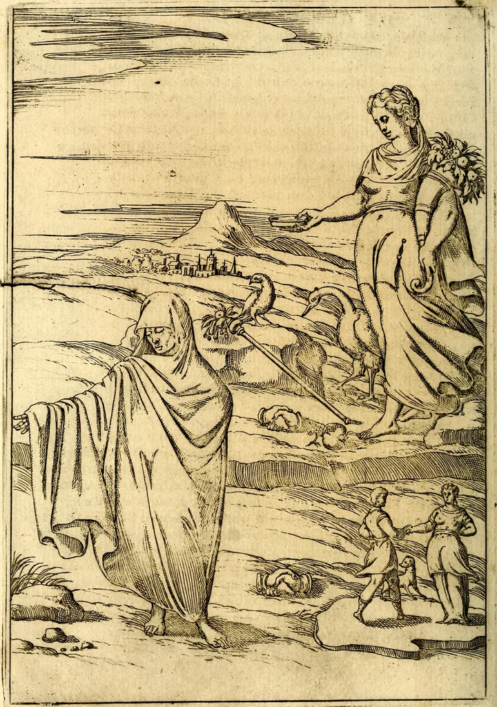 An illustration from Le imagini de i dei de gli antichi : nelle qvali si contengono gl' idoli, i riti, le cerimonie, & altre cose appartenenti alla religione de gli antichi, 1592, leaf 307