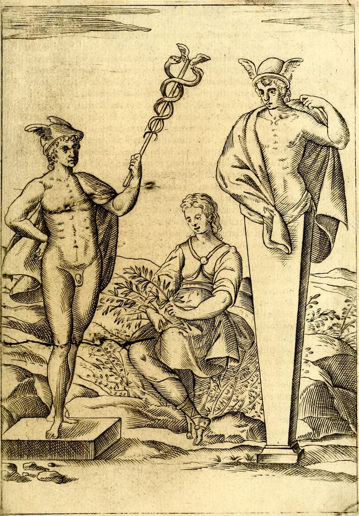 An illustration from Le imagini de i dei de gli antichi : nelle qvali si contengono gl' idoli, i riti, le cerimonie, & altre cose appartenenti alla religione de gli antichi, 1592, leaf 310