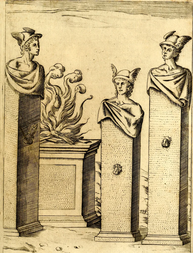 An illustration from Le imagini de i dei de gli antichi : nelle qvali si contengono gl' idoli, i riti, le cerimonie, & altre cose appartenenti alla religione de gli antichi, 1592, leaf 312