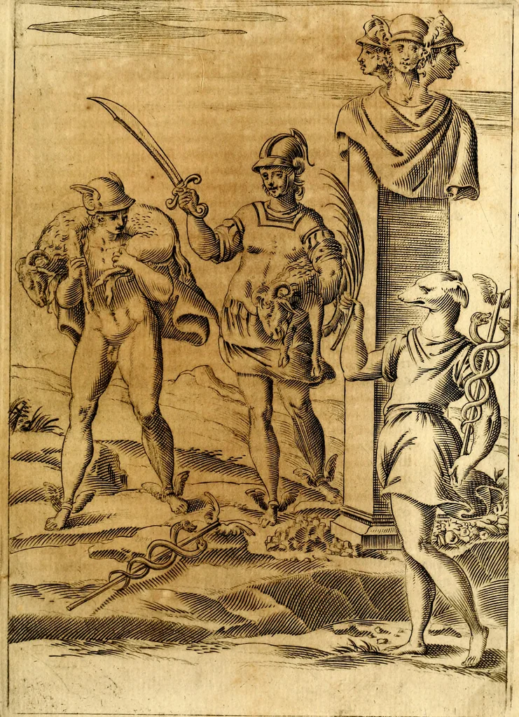 An illustration from Le imagini de i dei de gli antichi : nelle qvali si contengono gl' idoli, i riti, le cerimonie, & altre cose appartenenti alla religione de gli antichi, 1592, leaf 320