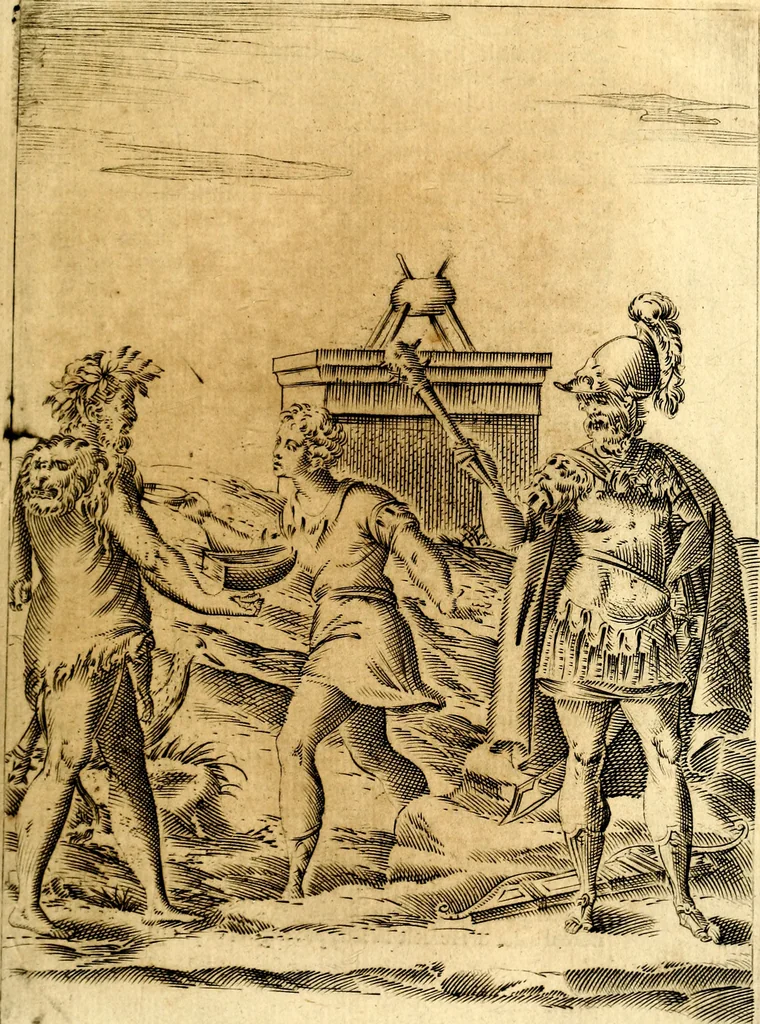 An illustration from Le imagini de i dei de gli antichi : nelle qvali si contengono gl' idoli, i riti, le cerimonie, & altre cose appartenenti alla religione de gli antichi, 1592, leaf 328