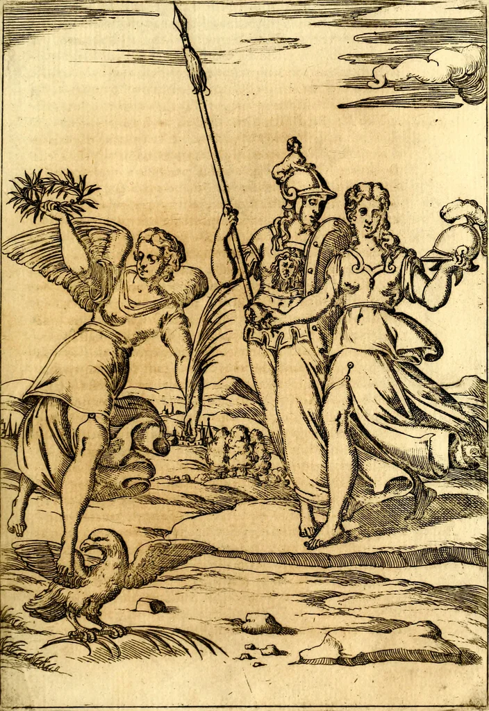 An illustration from Le imagini de i dei de gli antichi : nelle qvali si contengono gl' idoli, i riti, le cerimonie, & altre cose appartenenti alla religione de gli antichi, 1592, leaf 374