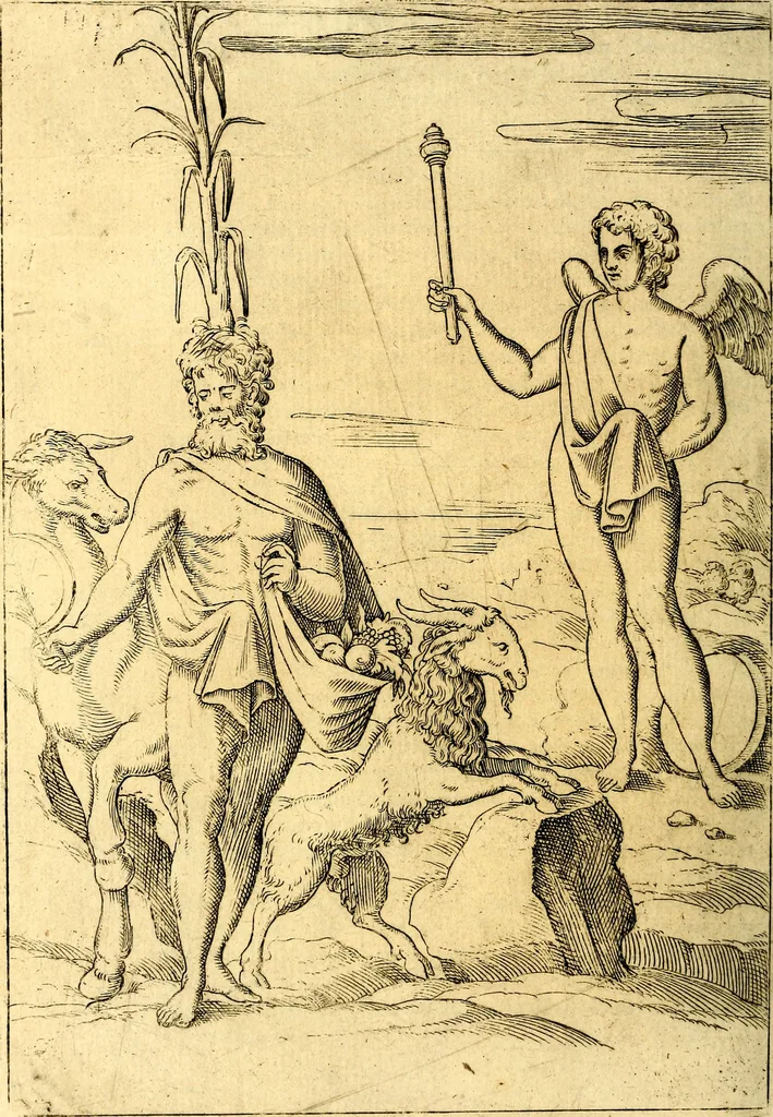 An illustration from Le imagini de i dei de gli antichi : nelle qvali si contengono gl' idoli, i riti, le cerimonie, & altre cose appartenenti alla religione de gli antichi, 1592, leaf 407
