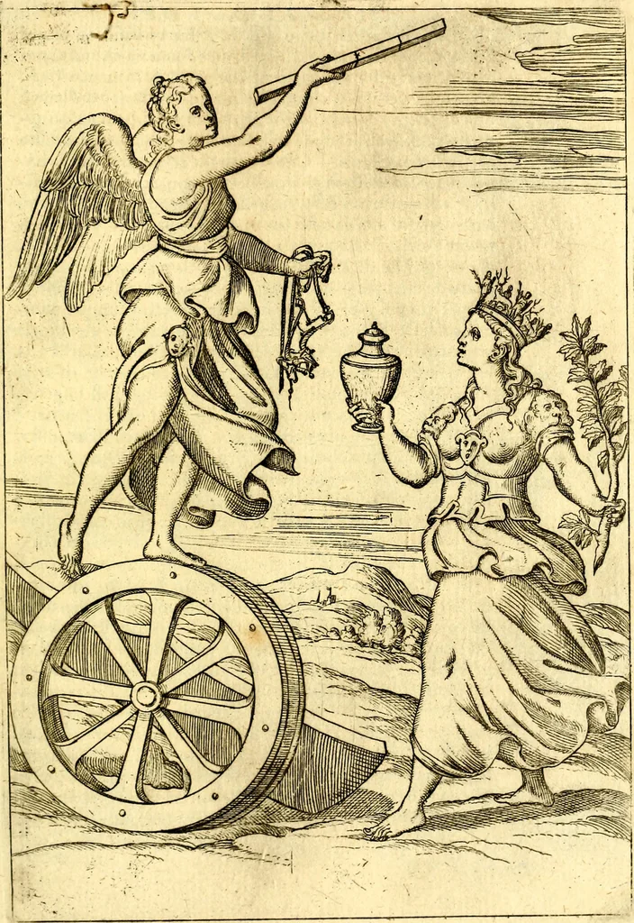 An illustration from Le imagini de i dei de gli antichi : nelle qvali si contengono gl' idoli, i riti, le cerimonie, & altre cose appartenenti alla religione de gli antichi, 1592, leaf 422