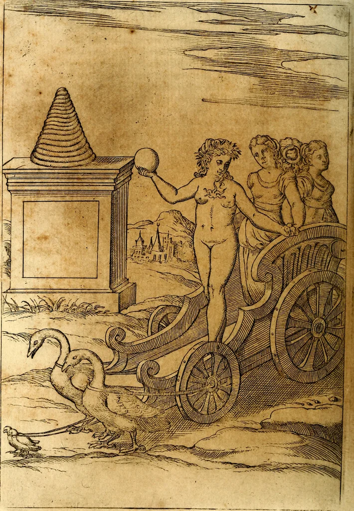 An illustration from Le imagini de i dei de gli antichi : nelle qvali si contengono gl' idoli, i riti, le cerimonie, & altre cose appartenenti alla religione de gli antichi, 1592, leaf 479