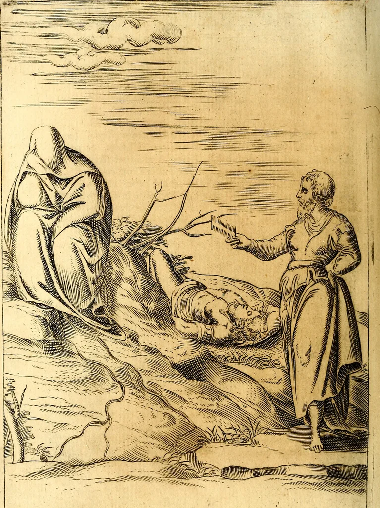 An illustration from Le imagini de i dei de gli antichi : nelle qvali si contengono gl' idoli, i riti, le cerimonie, & altre cose appartenenti alla religione de gli antichi, 1592, leaf 495
