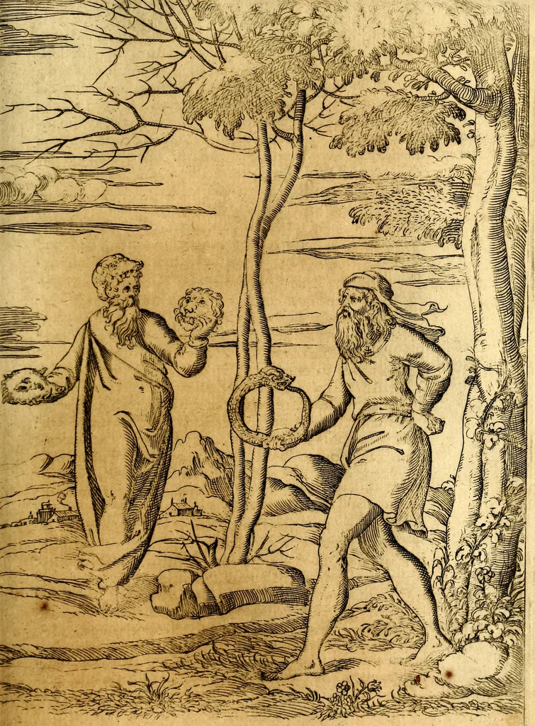 An illustration from Le imagini de i dei de gli antichi : nelle qvali si contengono gl' idoli, i riti, le cerimonie, & altre cose appartenenti alla religione de gli antichi, 1592, leaf 76