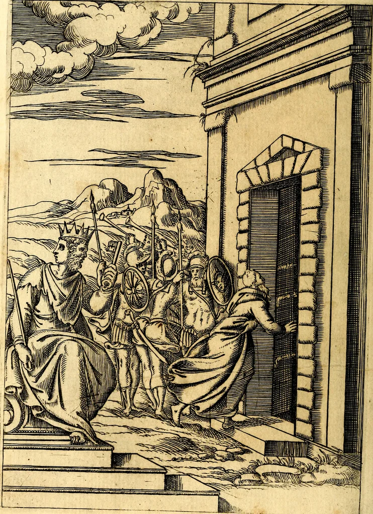 An illustration from Le imagini de i dei de gli antichi : nelle qvali si contengono gl' idoli, i riti, le cerimonie, & altre cose appartenenti alla religione de gli antichi, 1592, leaf 85