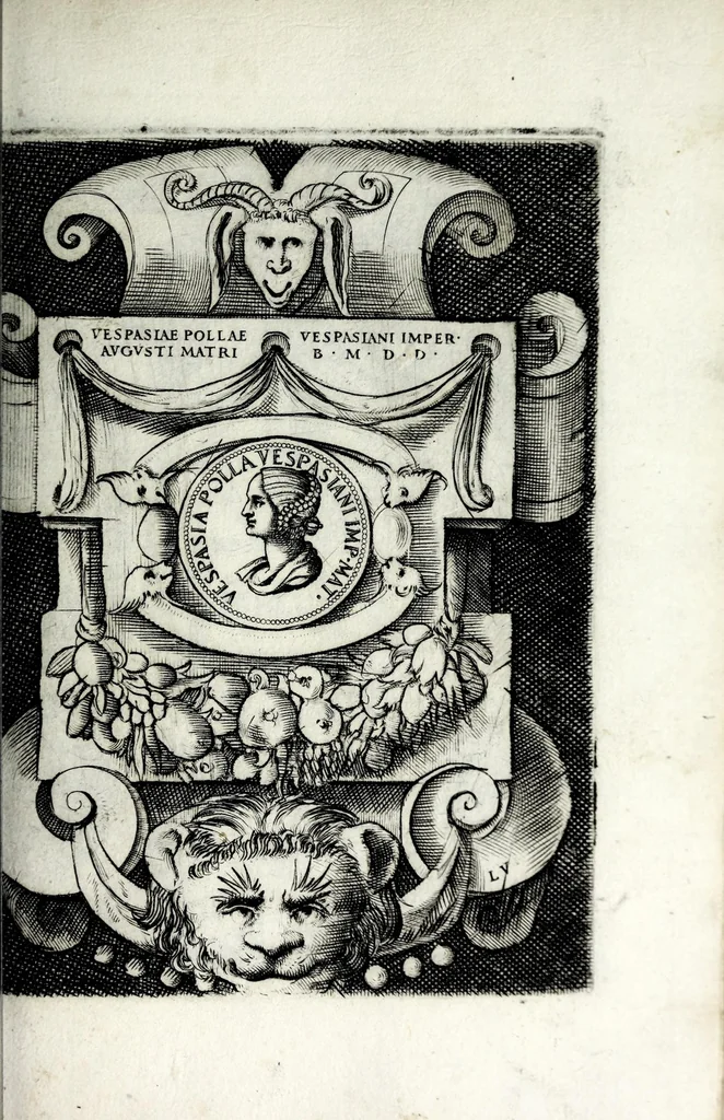An illustration from Le imagini delle donne avgvste intagliate in istampa di rame : con le vite, et ispositioni di Enea Vico sopra i riversi delle loro medaglie antiche, 1600, leaf 101