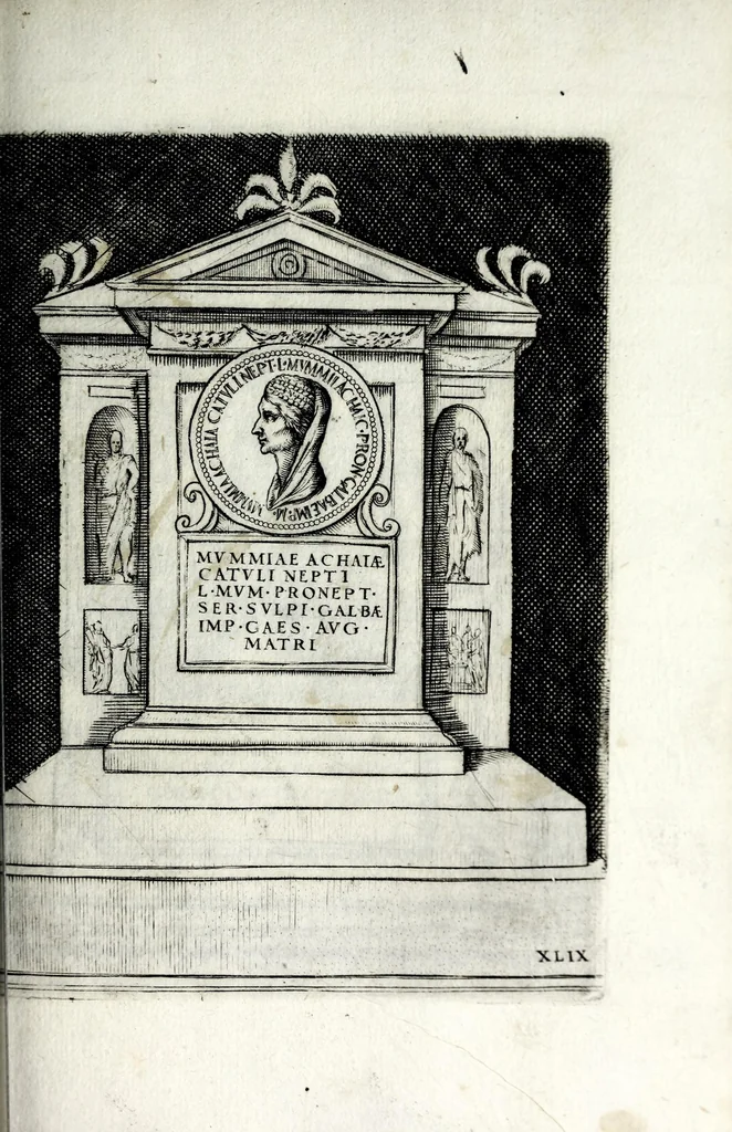 An illustration from Le imagini delle donne avgvste intagliate in istampa di rame : con le vite, et ispositioni di Enea Vico sopra i riversi delle loro medaglie antiche, 1600, leaf 115