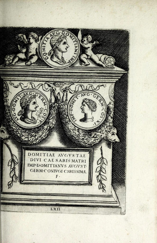 An illustration from Le imagini delle donne avgvste intagliate in istampa di rame : con le vite, et ispositioni di Enea Vico sopra i riversi delle loro medaglie antiche, 1600, leaf 117
