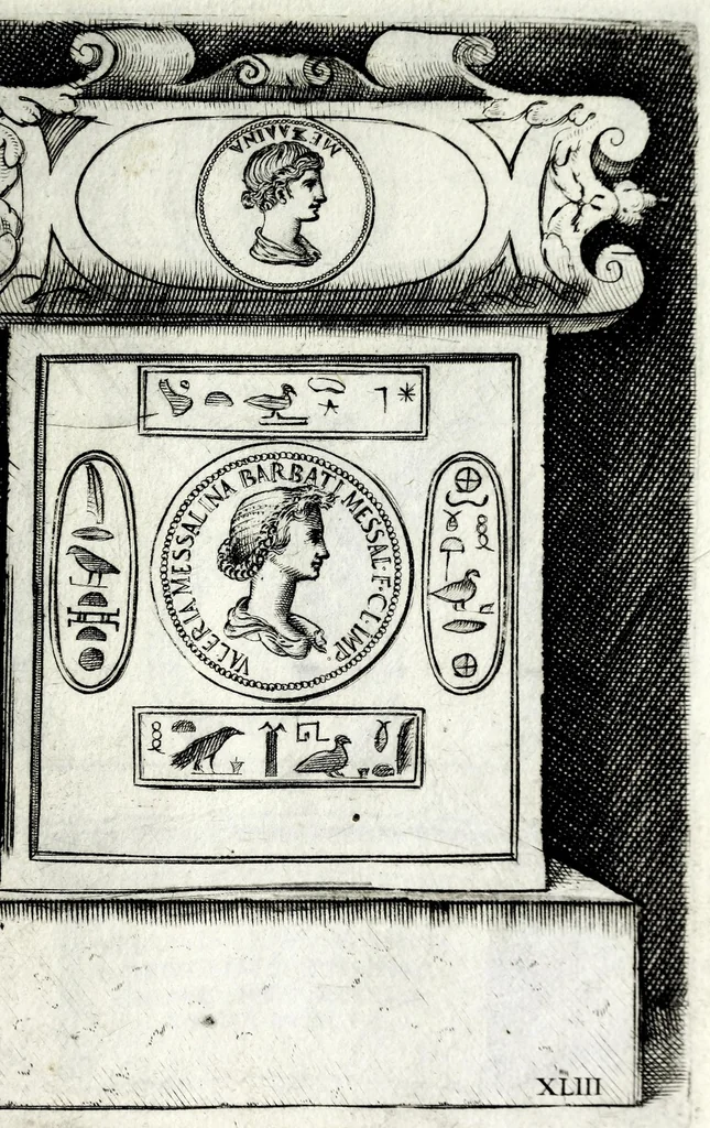 An illustration from Le imagini delle donne avgvste intagliate in istampa di rame : con le vite, et ispositioni di Enea Vico sopra i riversi delle loro medaglie antiche, 1600, leaf 123