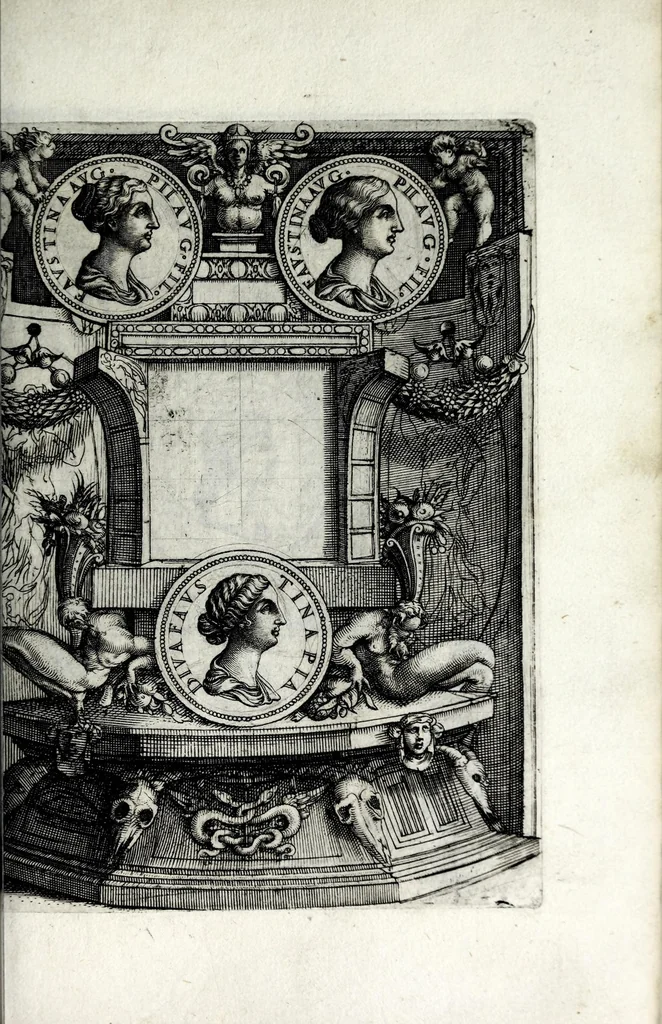 An illustration from Le imagini delle donne avgvste intagliate in istampa di rame : con le vite, et ispositioni di Enea Vico sopra i riversi delle loro medaglie antiche, 1600, leaf 53