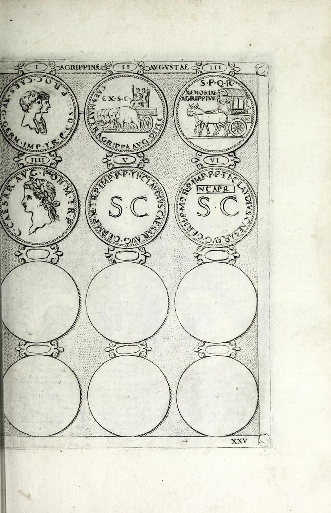 An illustration from Le imagini delle donne avgvste intagliate in istampa di rame : con le vite, et ispositioni di Enea Vico sopra i riversi delle loro medaglie antiche, 1600, leaf 57