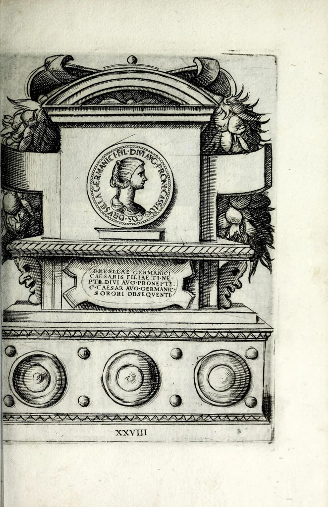 An illustration from Le imagini delle donne avgvste intagliate in istampa di rame : con le vite, et ispositioni di Enea Vico sopra i riversi delle loro medaglie antiche, 1600, leaf 63