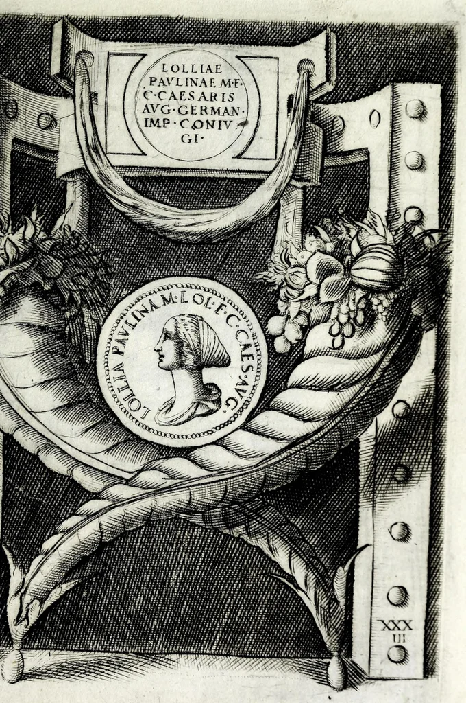 An illustration from Le imagini delle donne avgvste intagliate in istampa di rame : con le vite, et ispositioni di Enea Vico sopra i riversi delle loro medaglie antiche, 1600, leaf 75