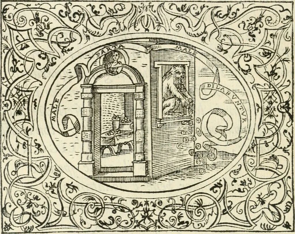 An illustration from Le imprese heroiche et morali, 1559, leaf 45